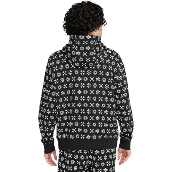 Nike Club Fleece Men's Monogram 2 PC Sweatsuit Size M Tracksuit Set Black White - Picture 6 of 9